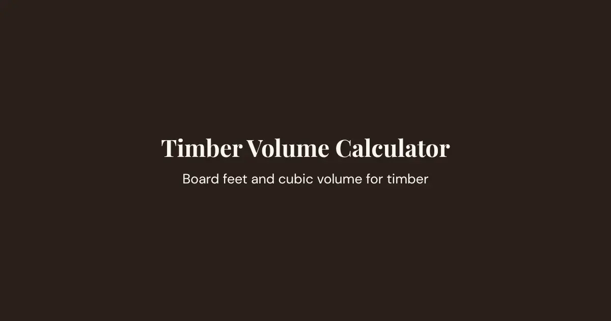 Timber Volume Calculator | CalStack